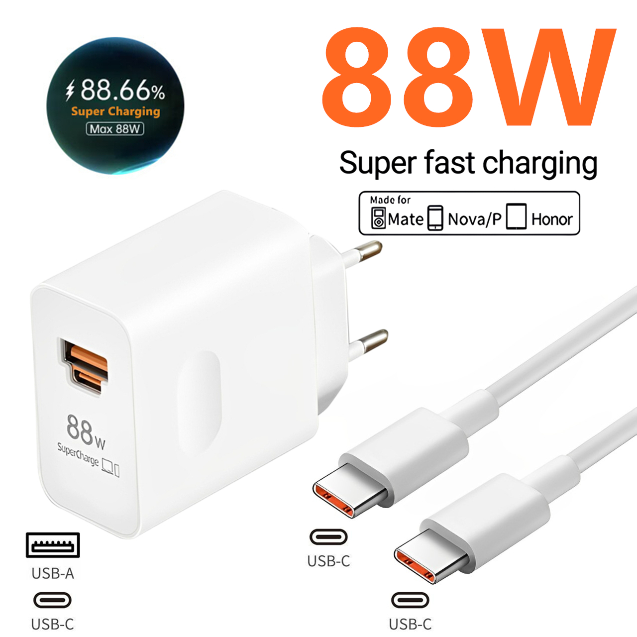 Huawei Nova 12 - 88W Max USB A+C Super Fast