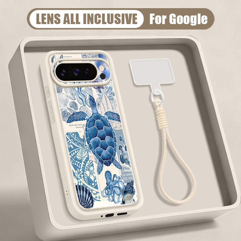 Google Pixel 9 - Sea Turtle Print Wrist Strap Lanyard