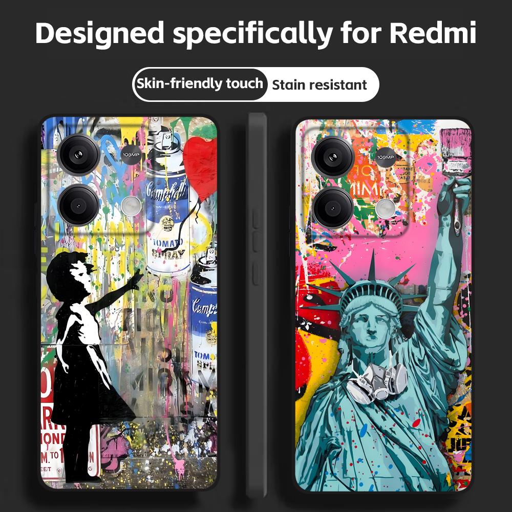 Banksy Graffiti Art  Phone Cas - огляд і ціна Xiaomi Redmi Note 14