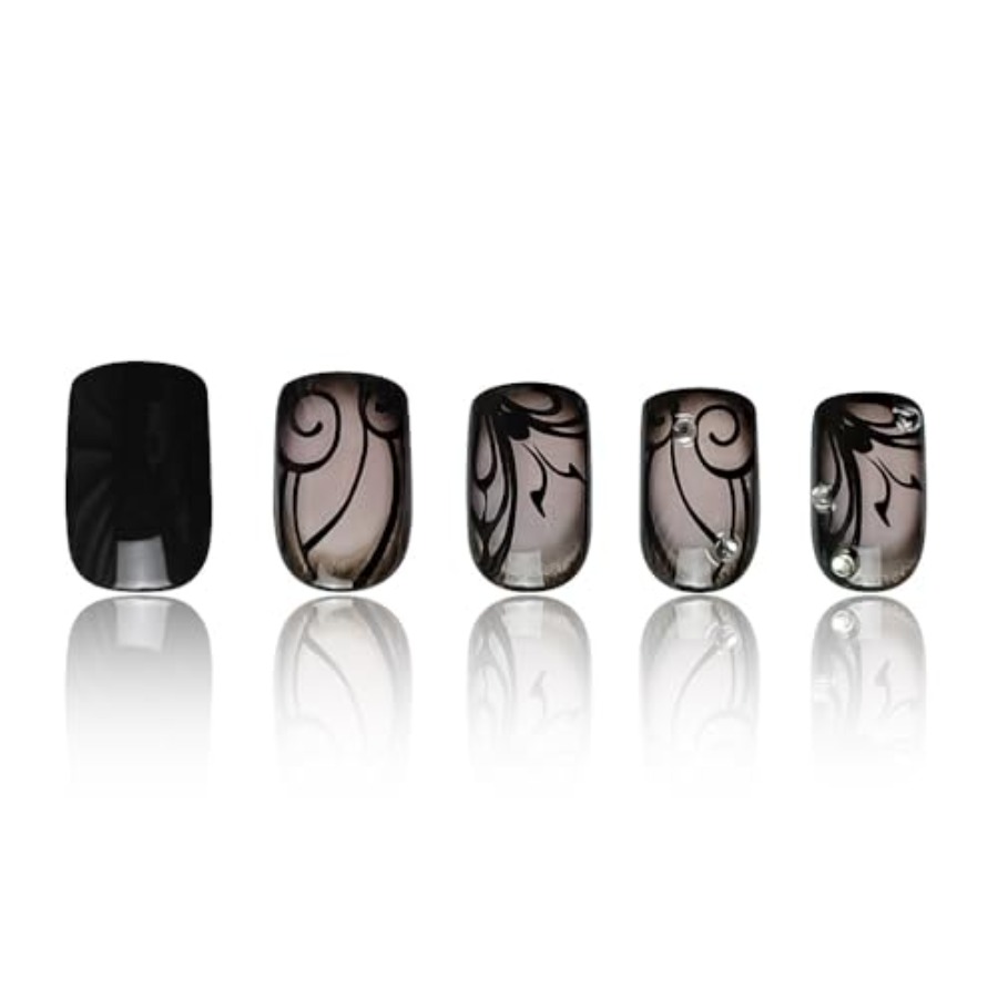 Short Square Press On Nails Nu - огляд і ціна Full Cover Adhesive