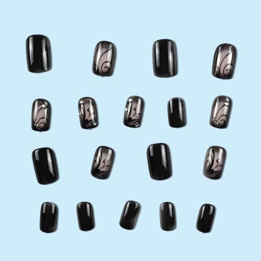 Short Square Press On Nails Nu - огляд і ціна Full Cover Adhesive